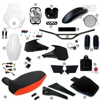 Kit R1150R PRO avec panneaux latéraux de réservoir (Alpine White)