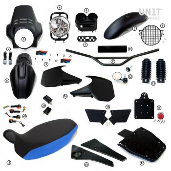 Kit R1150R PRO avec panneaux latéraux de réservoir en tube (Mat Black)