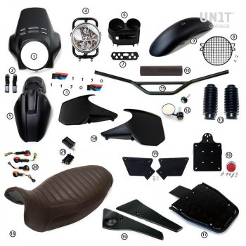 Kit R1150R PRO avec panneaux latéraux de réservoir en tube (Mat Black)