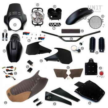 Kit R1150R PRO avec panneaux latéraux de réservoir en tube (Mat Black)