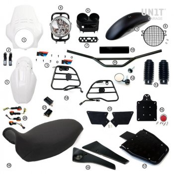 Kit R1150R PRO avec panneaux latéraux de réservoir en tube (Alpine White)