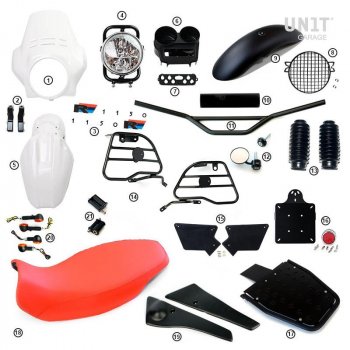 Kit R1150R PRO avec panneaux latéraux de réservoir en tube (Alpine White)
