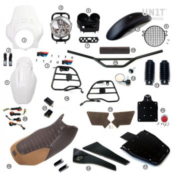 Kit R1150R PRO avec panneaux latéraux de réservoir en tube (Alpine White)