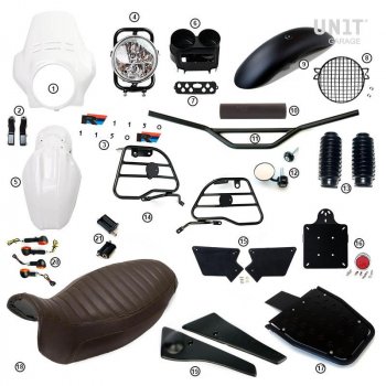 Kit R1150R PRO avec panneaux latéraux de réservoir en tube (Alpine White)