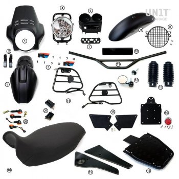 Kit R1150R PRO avec panneaux latéraux de réservoir en tube (Mat Black)