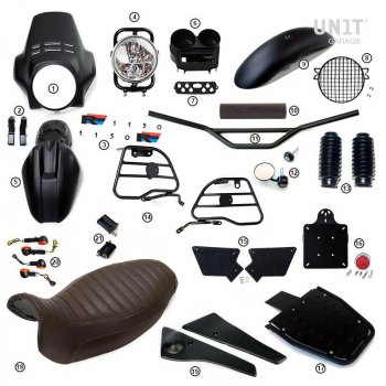 Kit R1150R PRO avec panneaux latéraux de réservoir en tube (Mat Black)