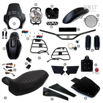 Kit R1150R PRO avec panneaux latéraux de réservoir en tube (Mat Black)