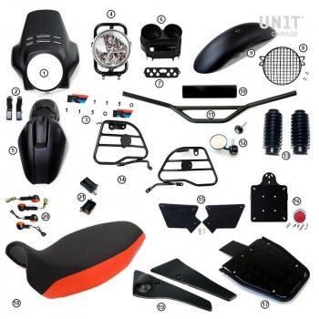Kit R1150R PRO avec panneaux latéraux de réservoir en tube (Mat Black)