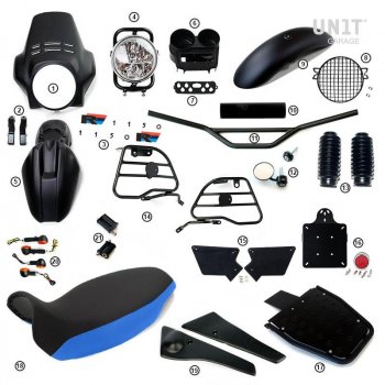 Kit R1150R PRO avec panneaux latéraux de réservoir en tube (Mat Black)