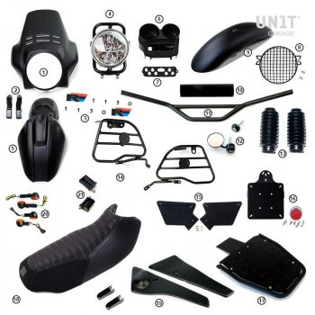Kit R1150R PRO avec panneaux latéraux de réservoir en tube (Mat Black)