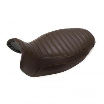 Selle longue en cuir marron
