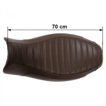 Selle longue en cuir marron