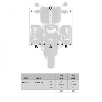 Cadres Ducati DesertX pour sacs en aluminium Atlas