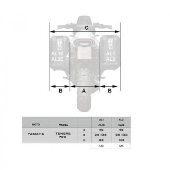 Cadres de sacoches en aluminium Atlas Yamaha Ténéré 700